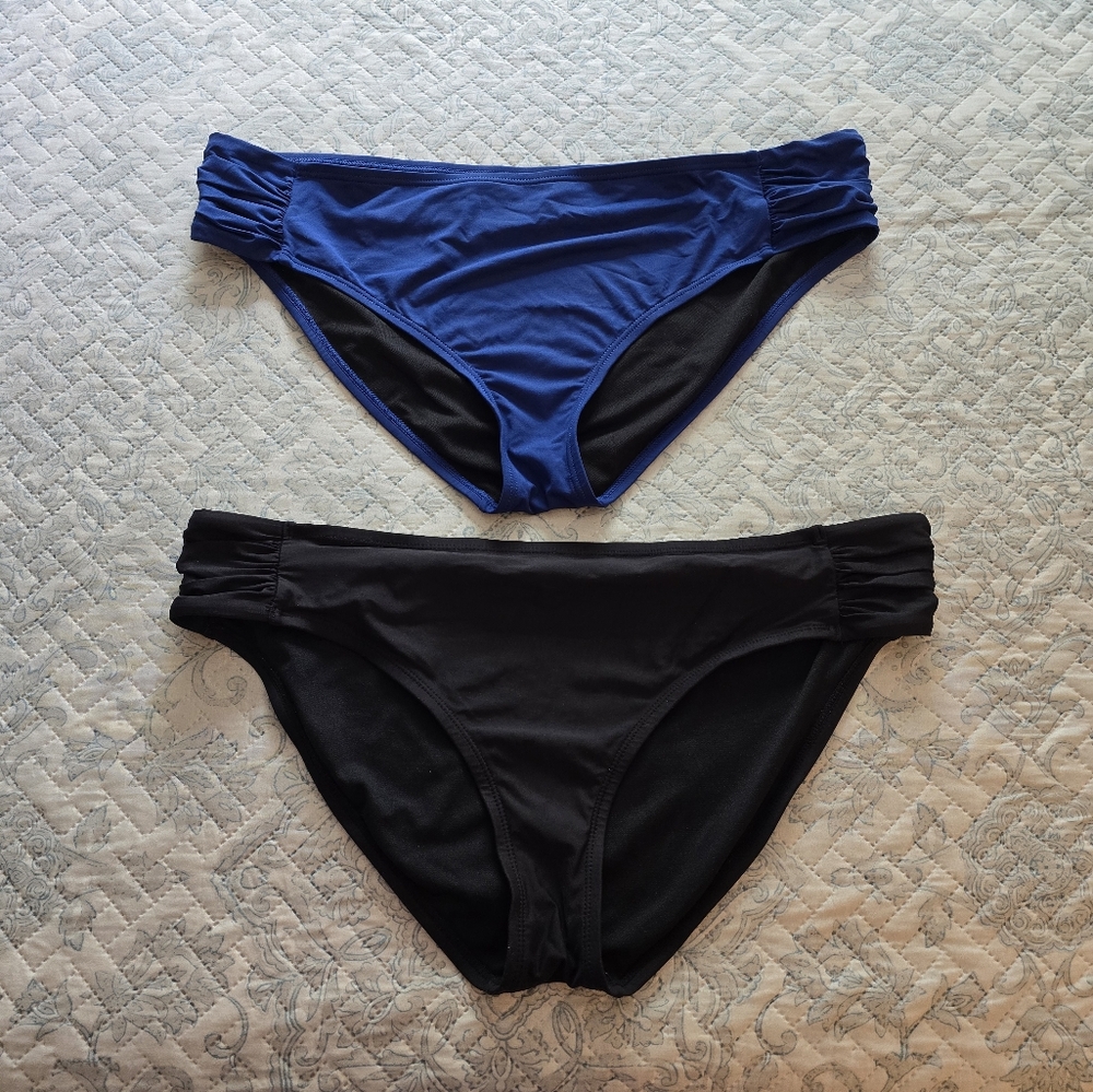 Apt. 9 XXL (2) Side Tab 1 Black 1Navy Bikini Bottoms